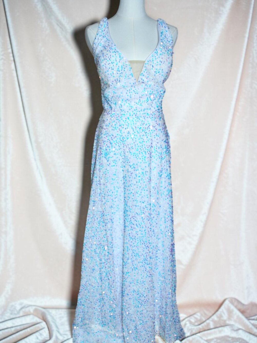 White Sequin Gown
